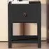 Sino Single Drawer Bedside Table with Shelf - Black, Pine
