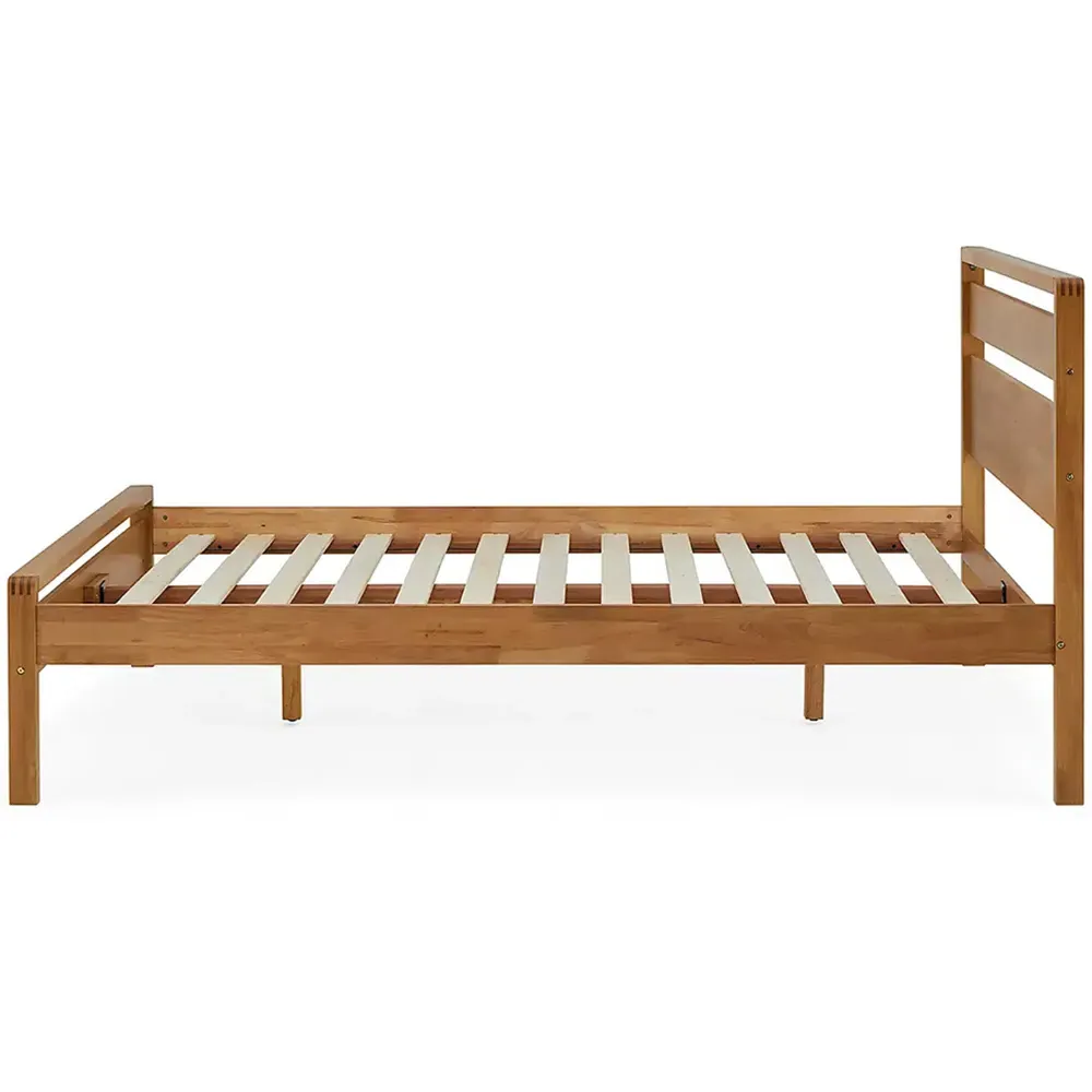 Skandi Double Bed Frame - Cream, Oak