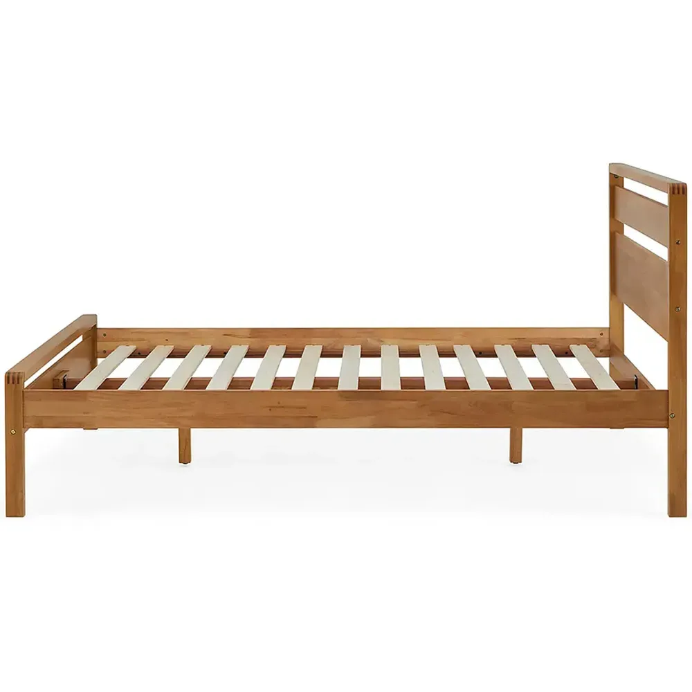 Skandi King Size Bed Frame - Cream, Oak