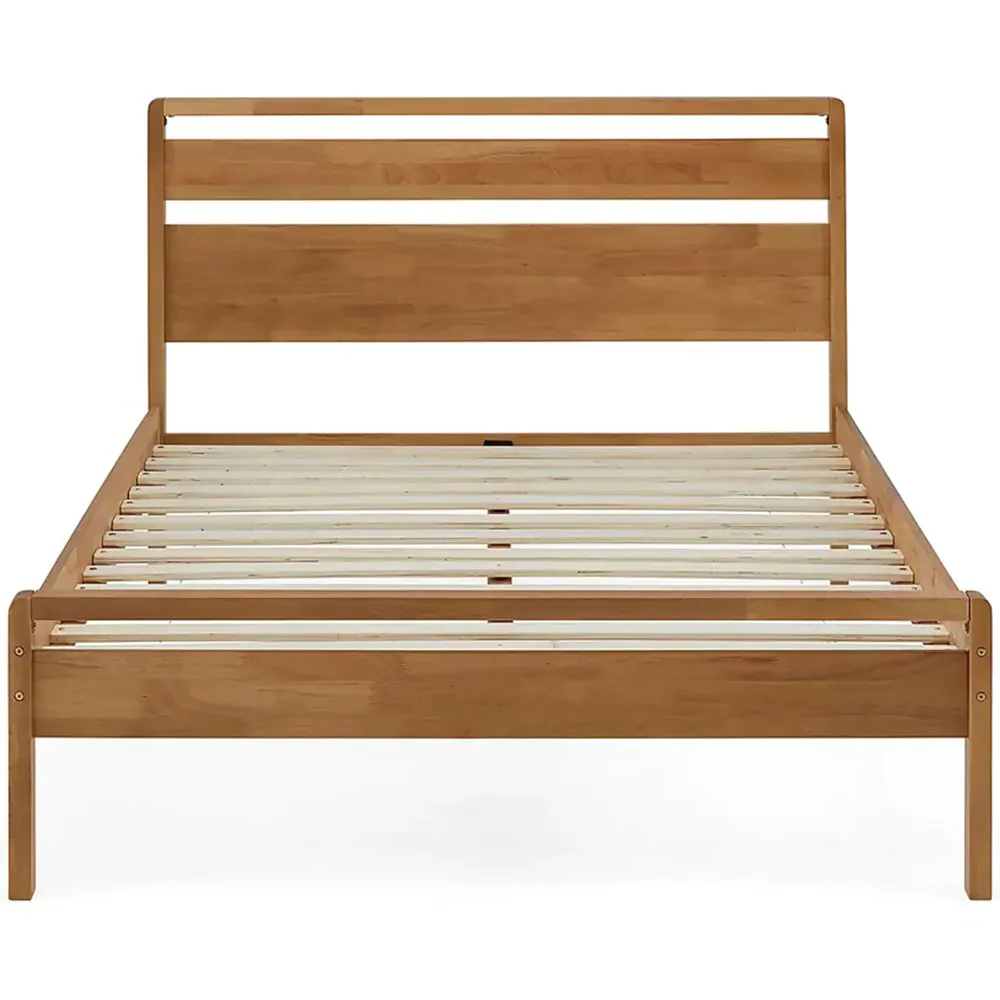 Skandi King Size Bed Frame - Cream, Oak