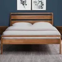 Skandi King Size Bed Frame - Cream, Oak