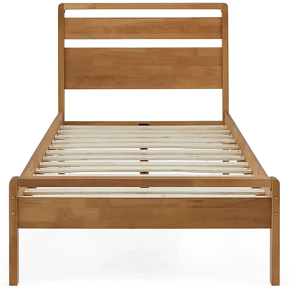 Skandi Single Bed Frame - Cream, Oak
