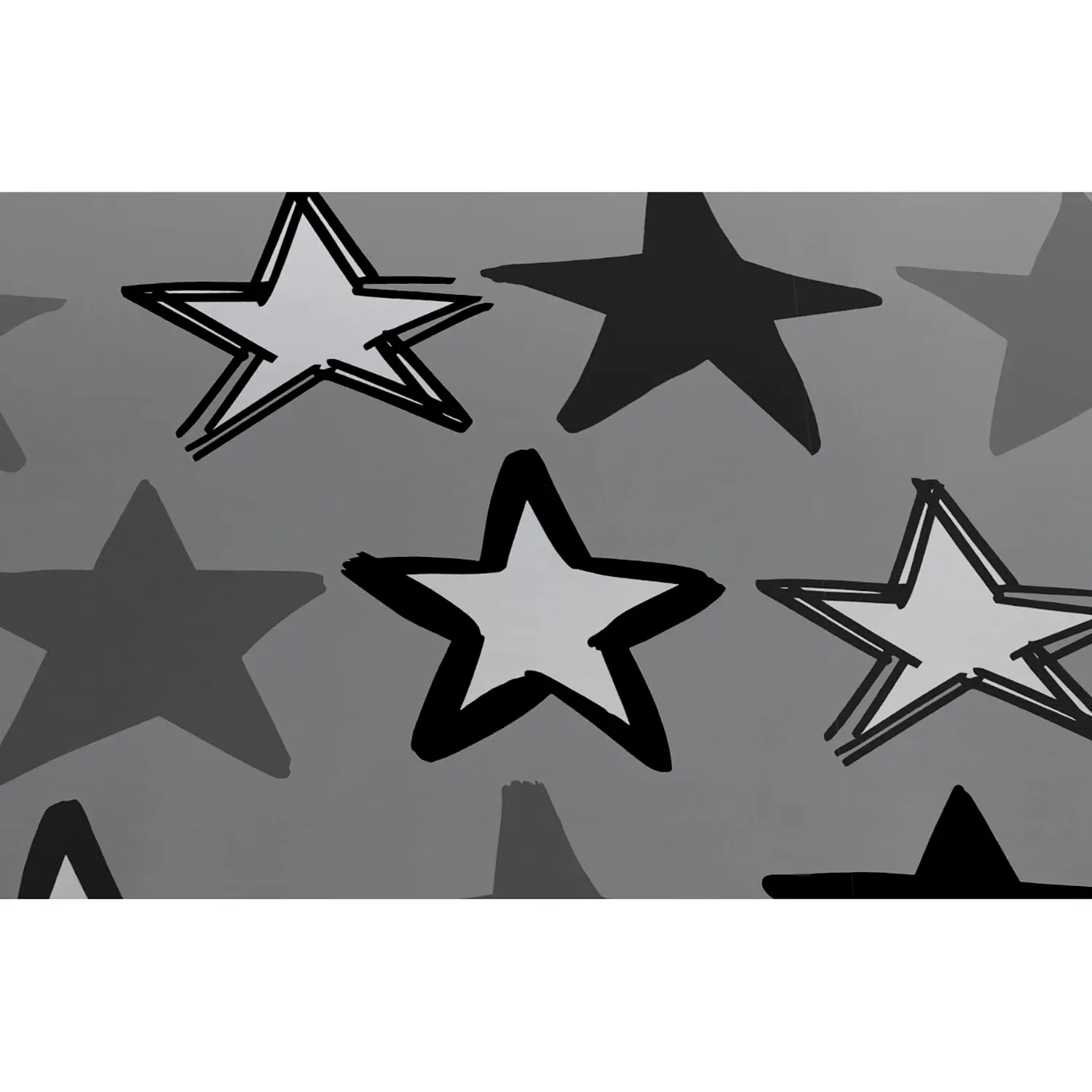 Sketched Stars Duvet Set - Monochrome