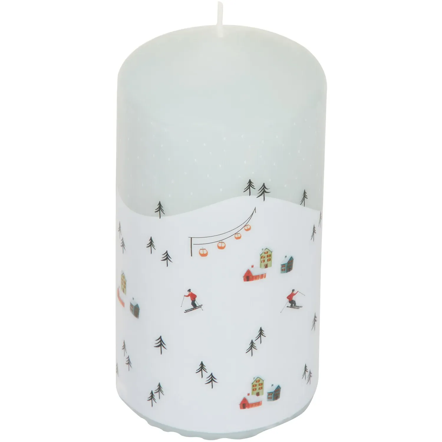 Ski Scene Pillar Candle
