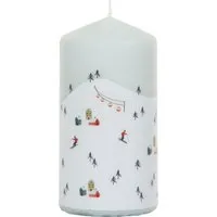 Ski Scene Pillar Candle