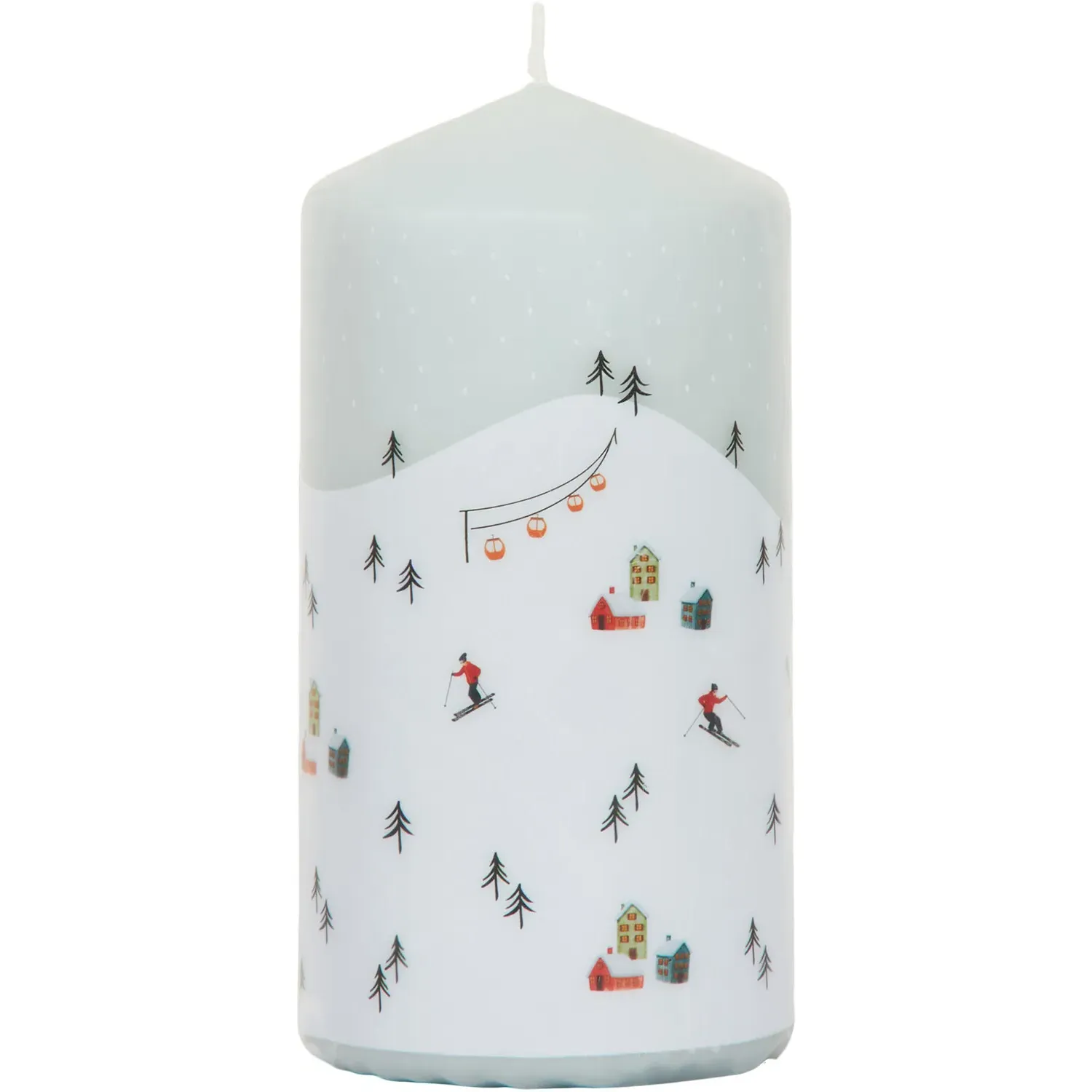 Ski Scene Pillar Candle