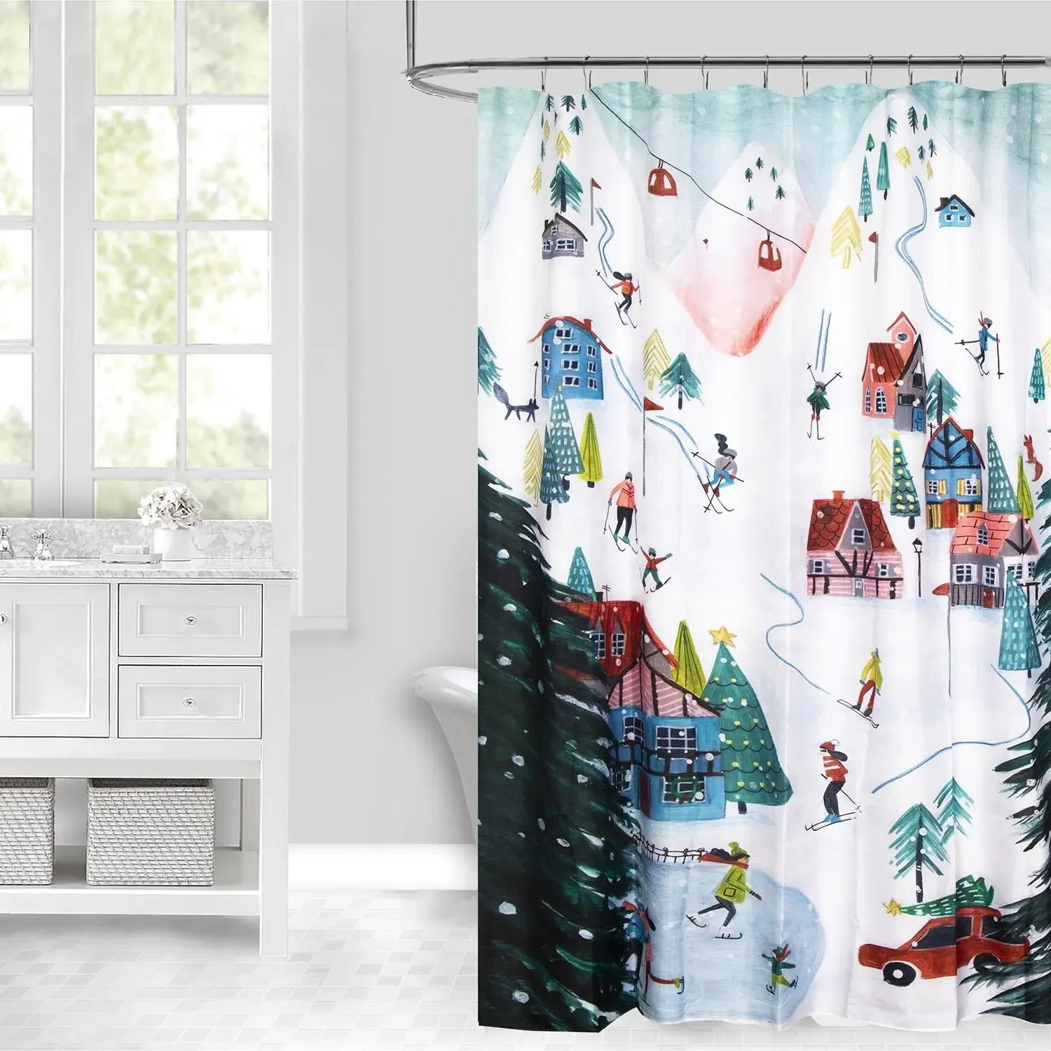 Ski Scene Shower Curtain