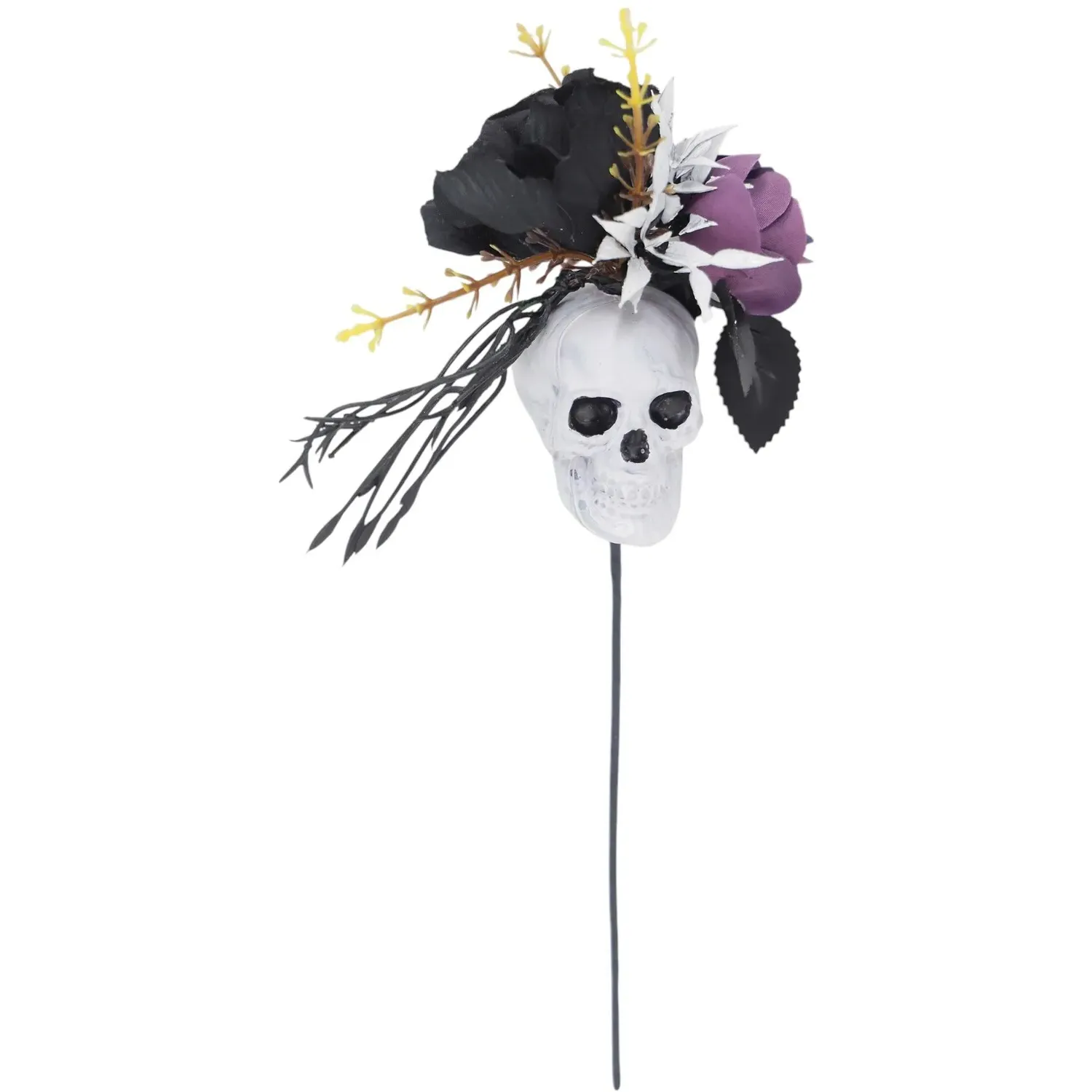 Skull Flower Pick - White and Black image