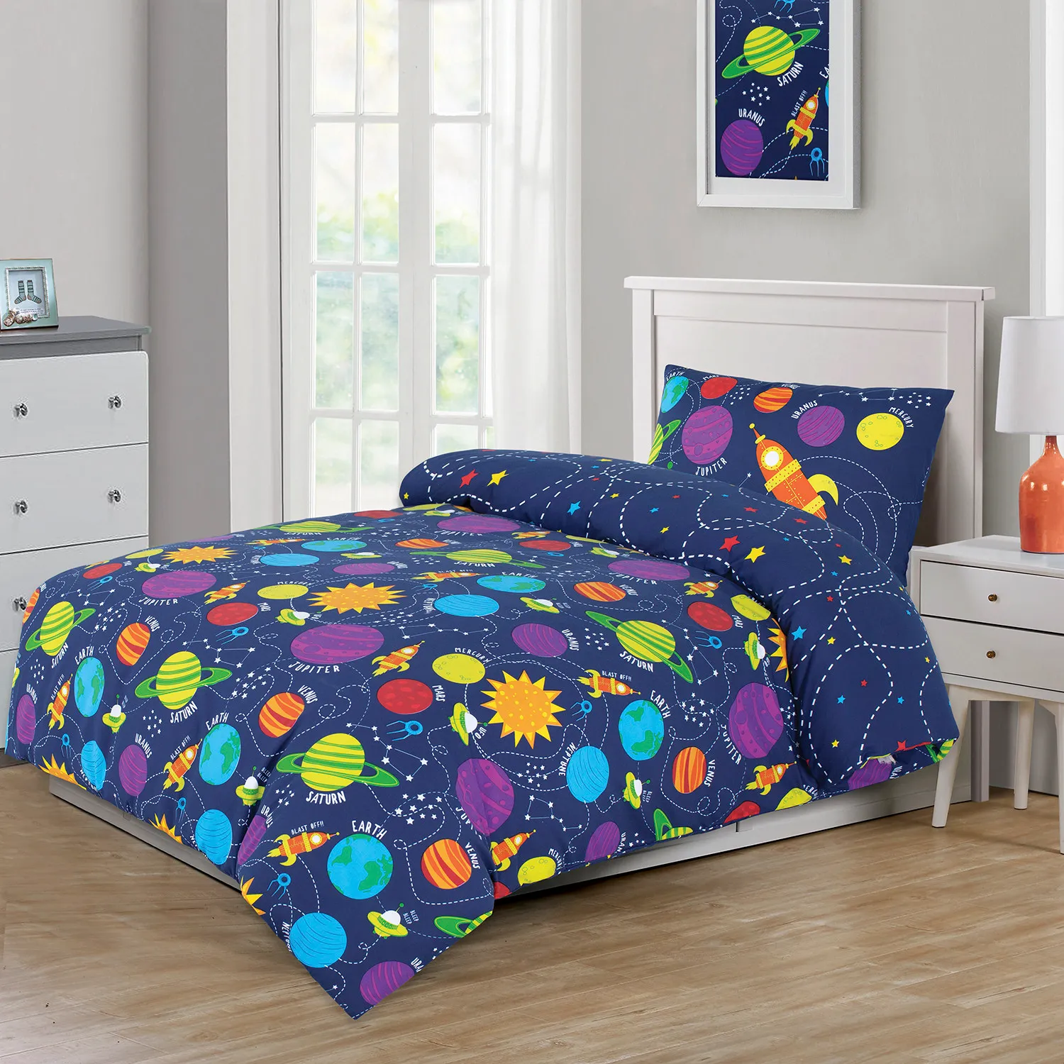 Sleep in Space Single Duvet Cover Set - Multi
