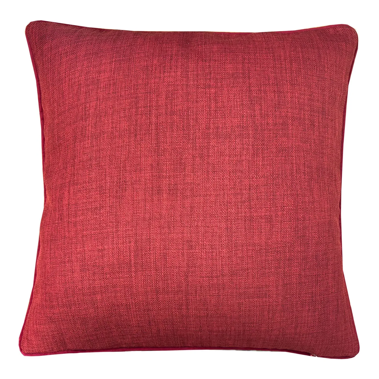 Sloane Faux Linen Cushion - Red