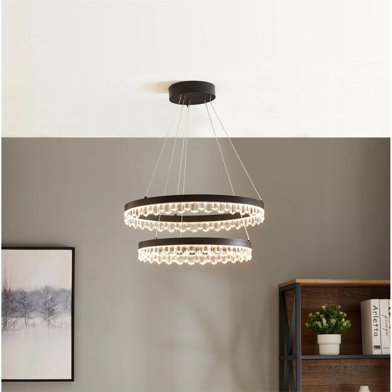 Sloane LED Drop Ceiling Fitting - Black