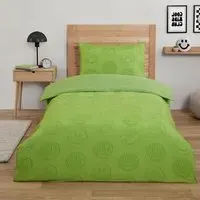 Smilies Embossed Duvet Set - Green