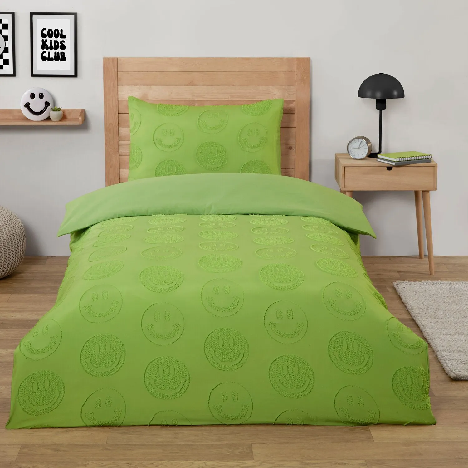 Smilies Embossed Duvet Set - Green image