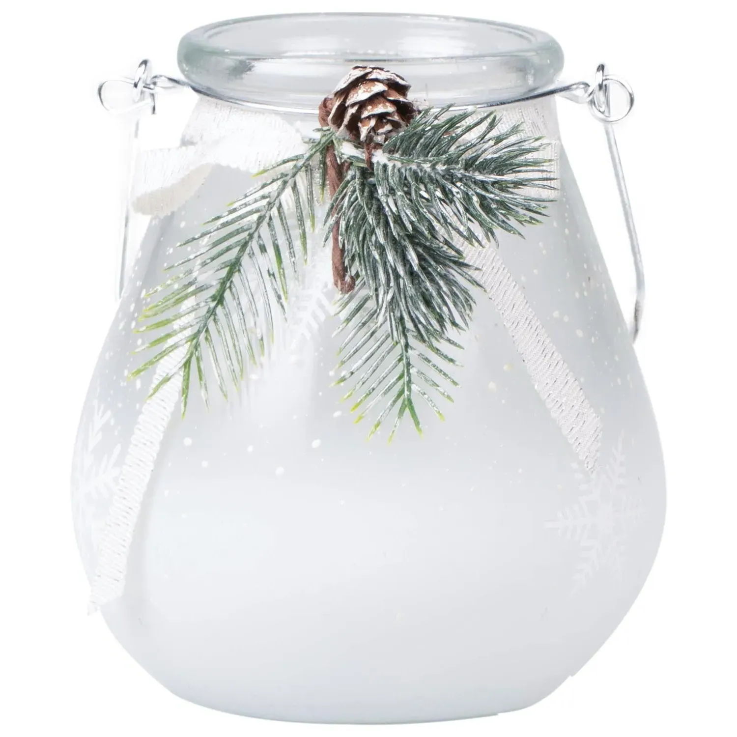 Snowflake and Pinecone Candle Holder image