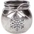 Snowflake Tealight Holder - Smoked Crackle, Silver