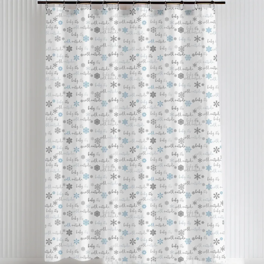 Snowflakes PEVA Shower Curtain - White