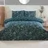 Snowy Forest Double Duvet Cover Set - Emerald Green, Cotton
