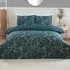 Snowy Forest King Size Duvet Cover Set - Emerald Green, Cotton
