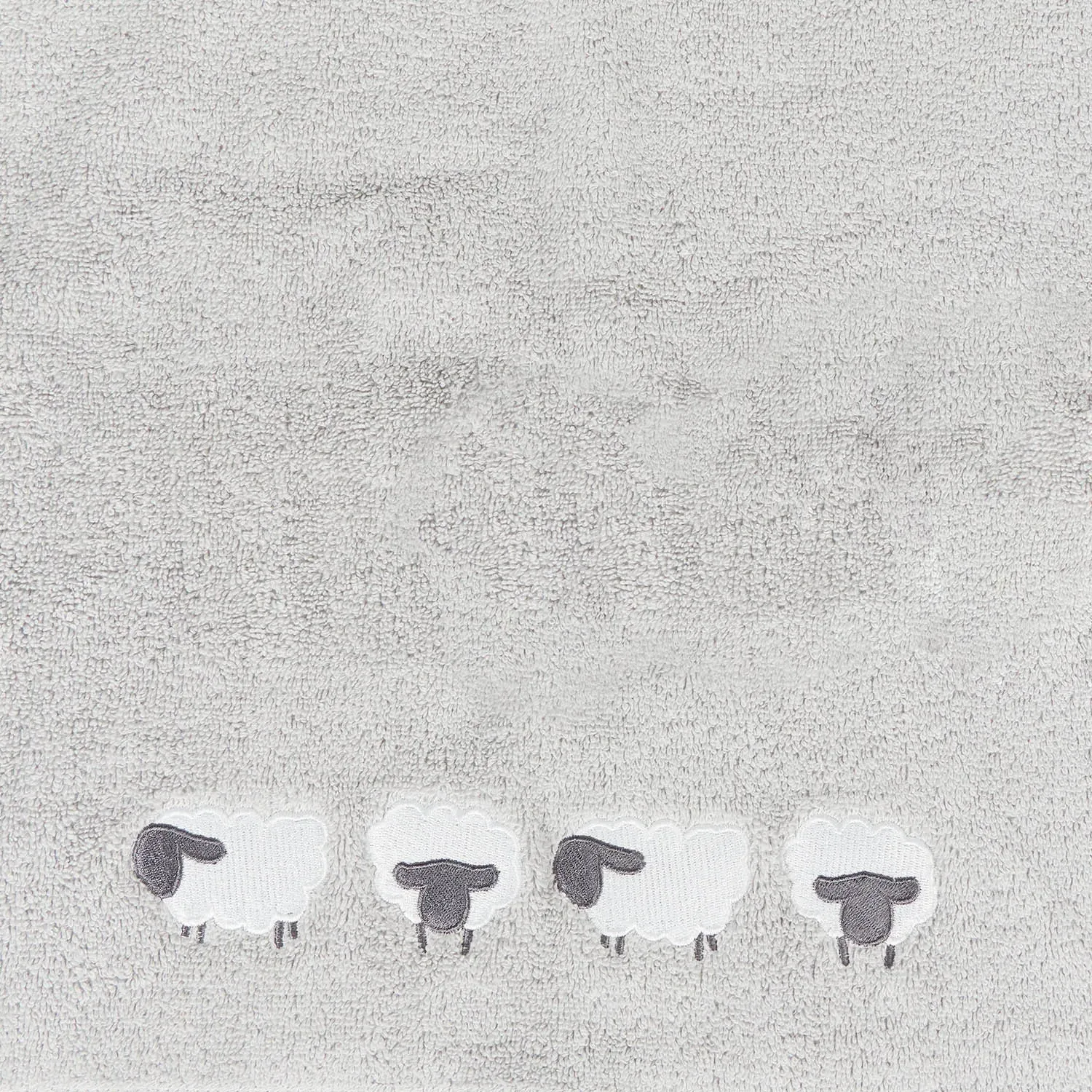 Snuggle Sheep Towel - Grey, Cotton