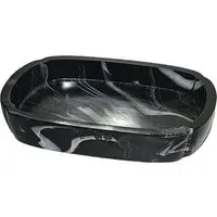 Soap Dish - Black, Carrara Marble Effect