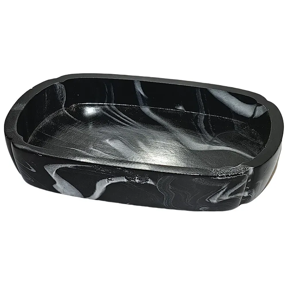 Soap Dish - Black, Carrara Marble Effect image