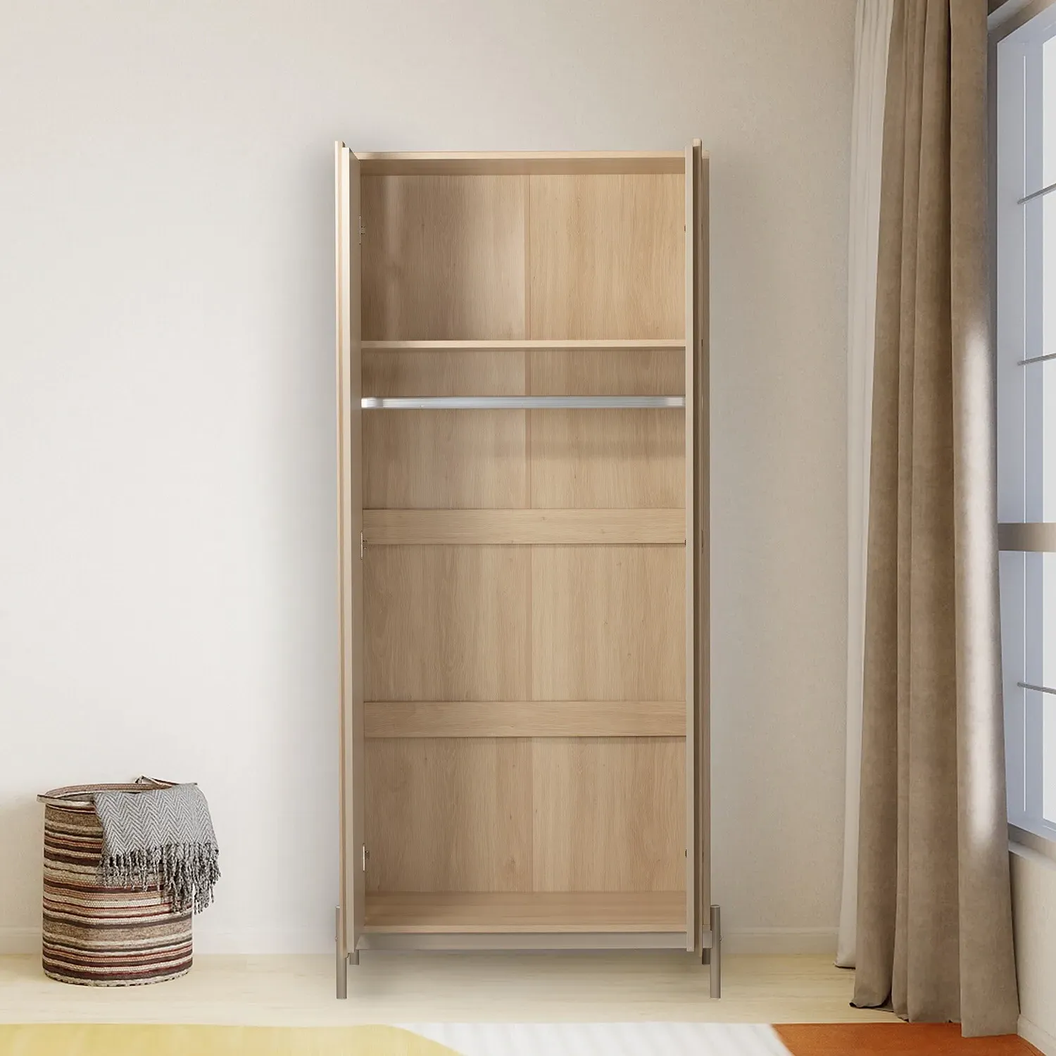 Sofia 2-Door Wardrobe - Natural