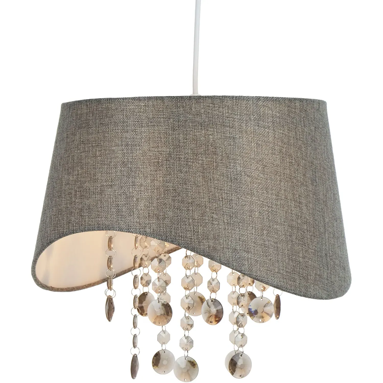 Sofia Droplet Pendant - Grey Smoked, Acrylic