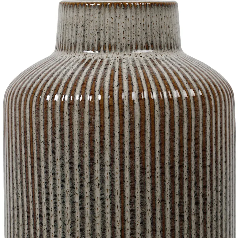 Sofia Textured Ceramic Vase - Brown