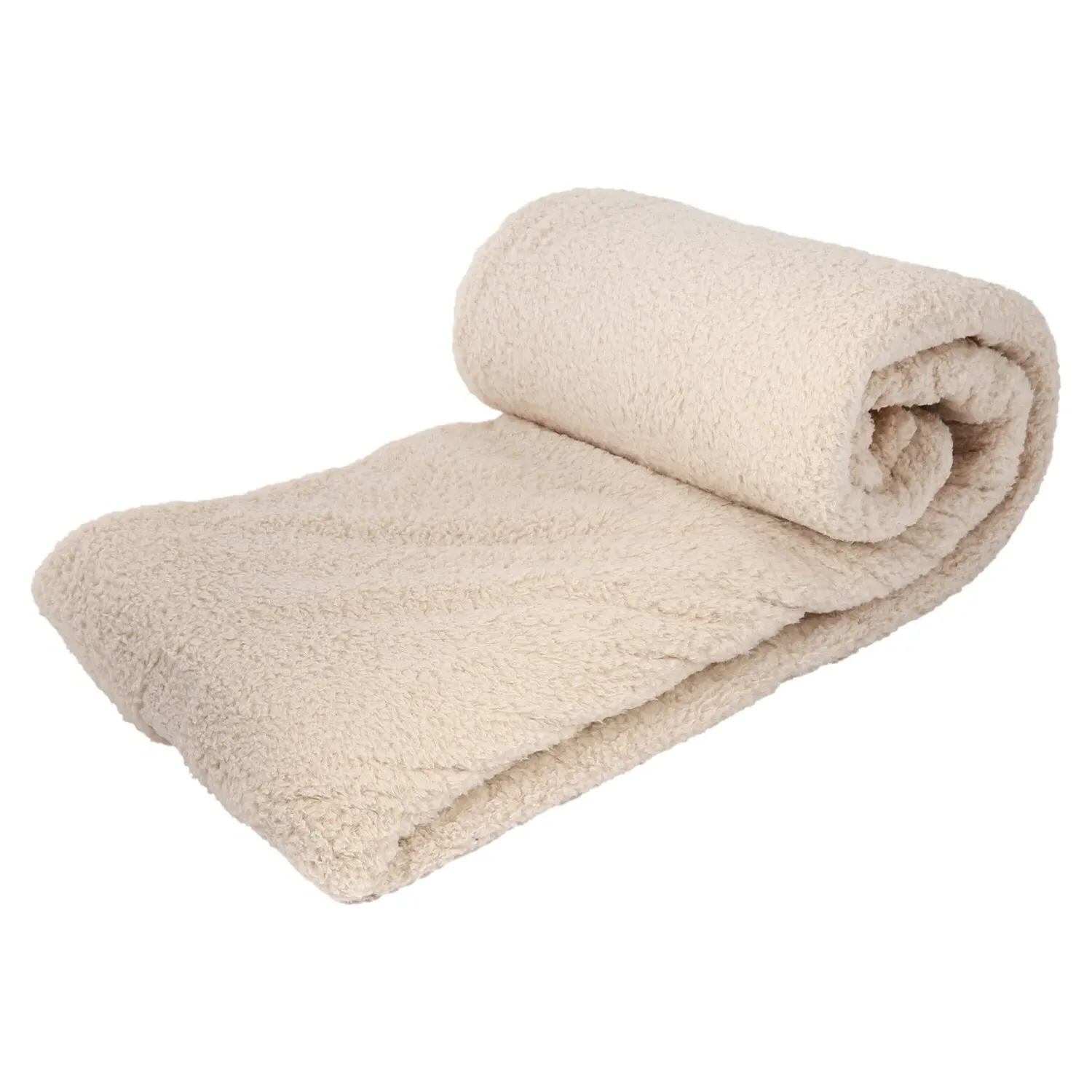 Soft Teddy Fleece Throw - Natural
