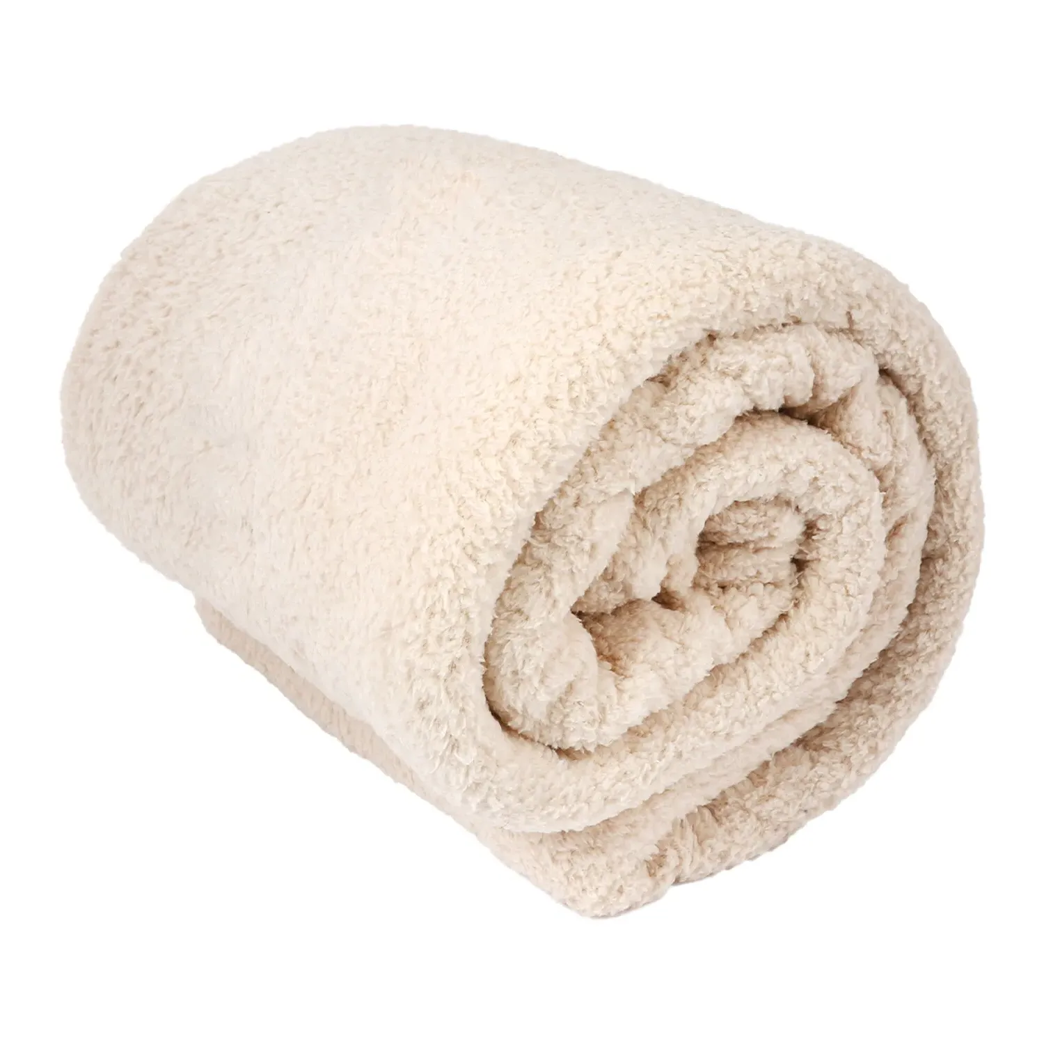 Soft Teddy Fleece Throw - Natural