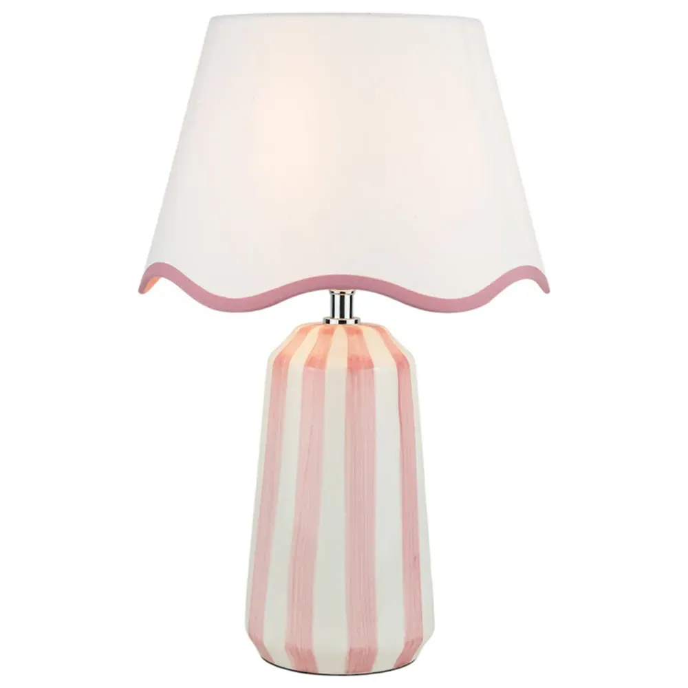 Sophie Stripe Table Lamp - Pink