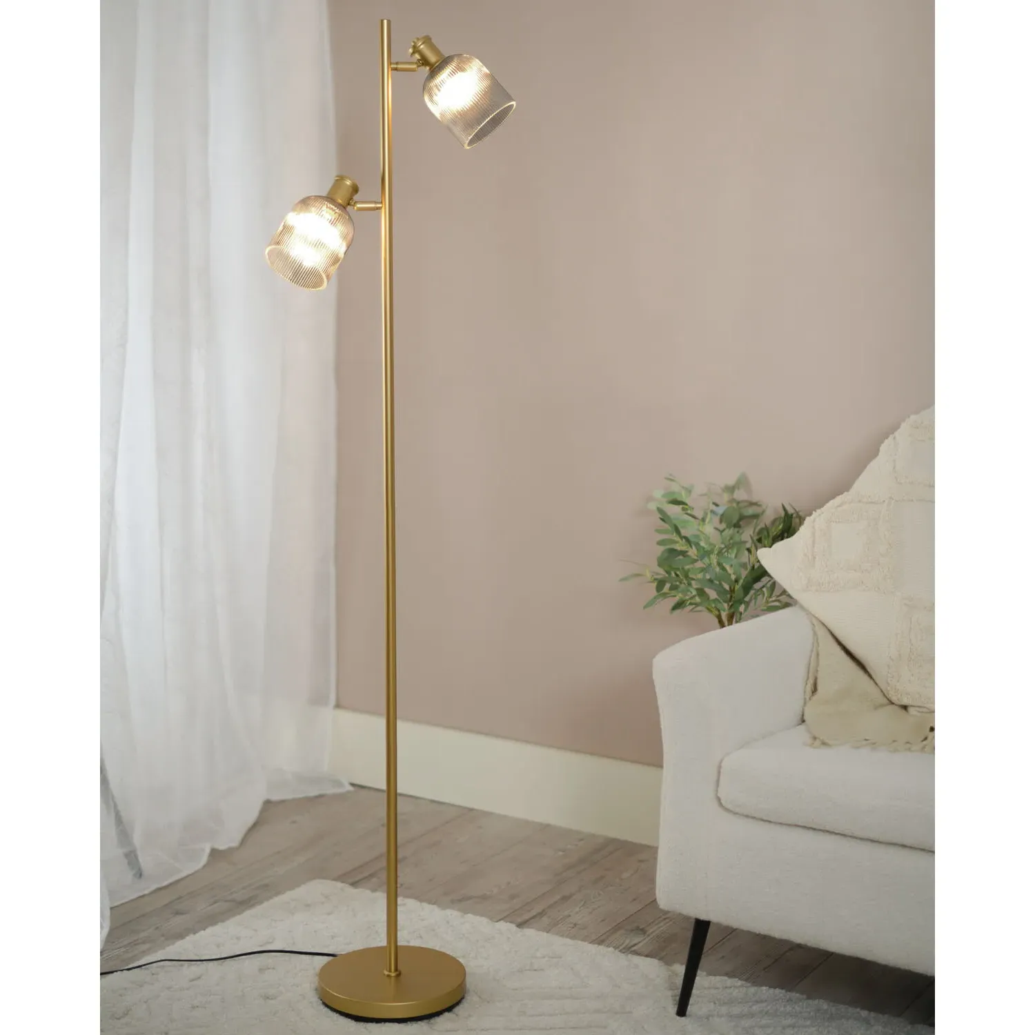 Sorrento 2 Light Floor Lamp - Gold