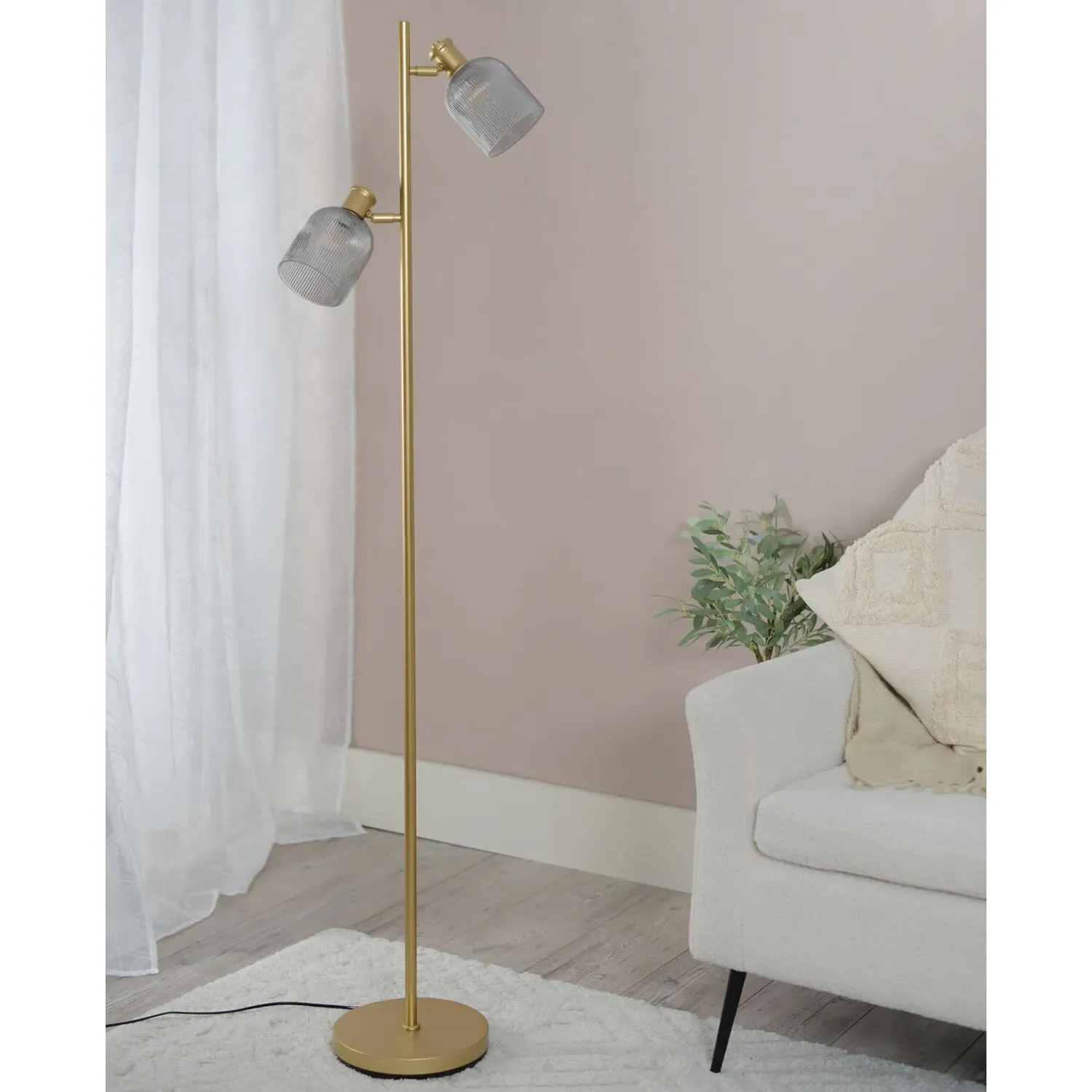 Sorrento 2 Light Floor Lamp - Gold