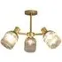 Sorrento 3 Light Ceiling Fitting - Gold, Glass