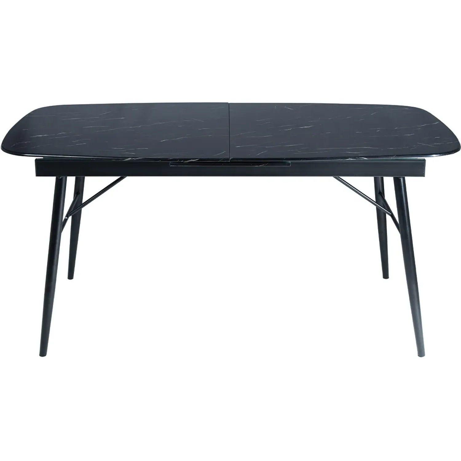 Sorrento 6 Seater Extendable Dining Table - Black, Marble