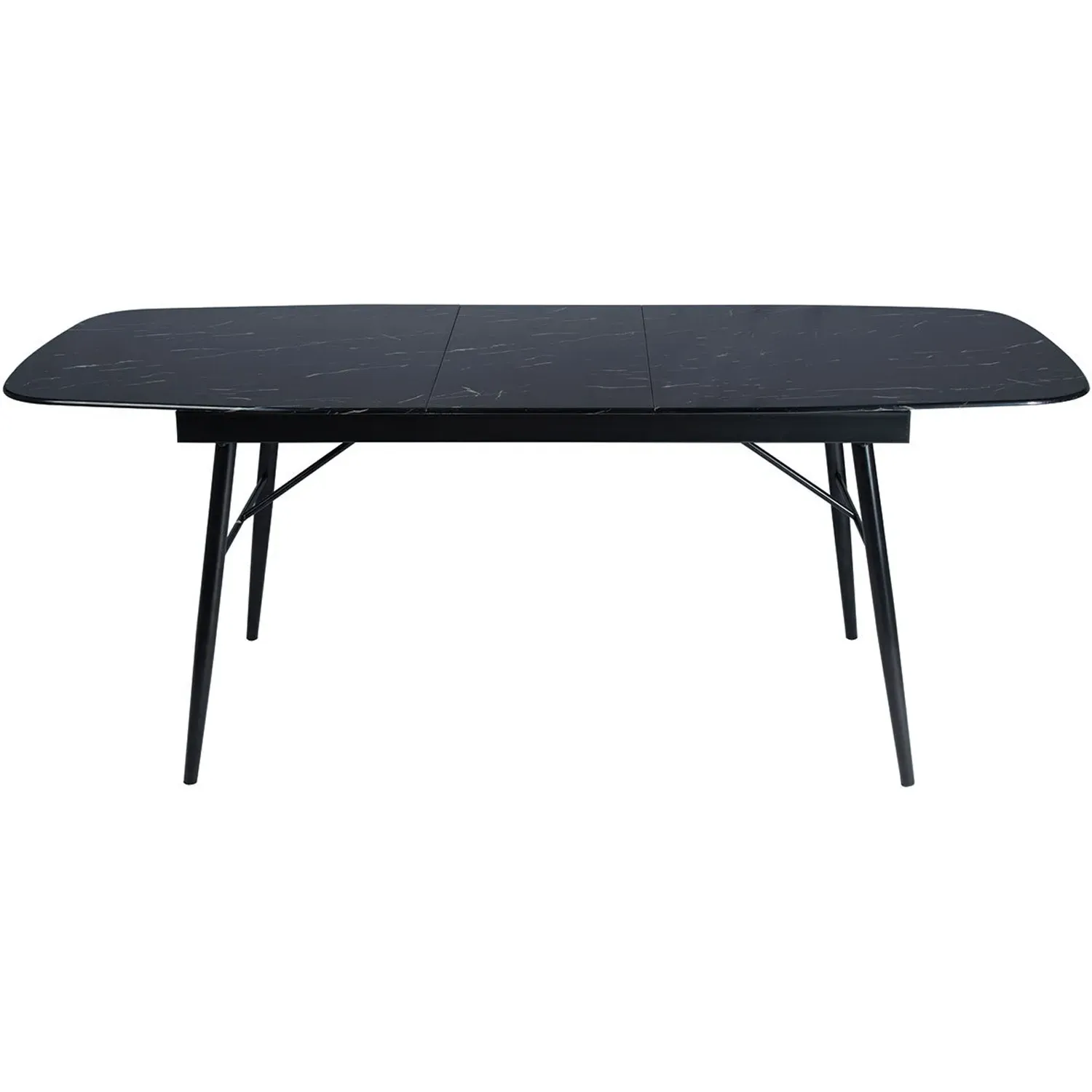 Sorrento 6 Seater Extendable Dining Table - Black, Marble