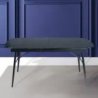 Sorrento 6 Seater Extendable Dining Table - Black, Marble