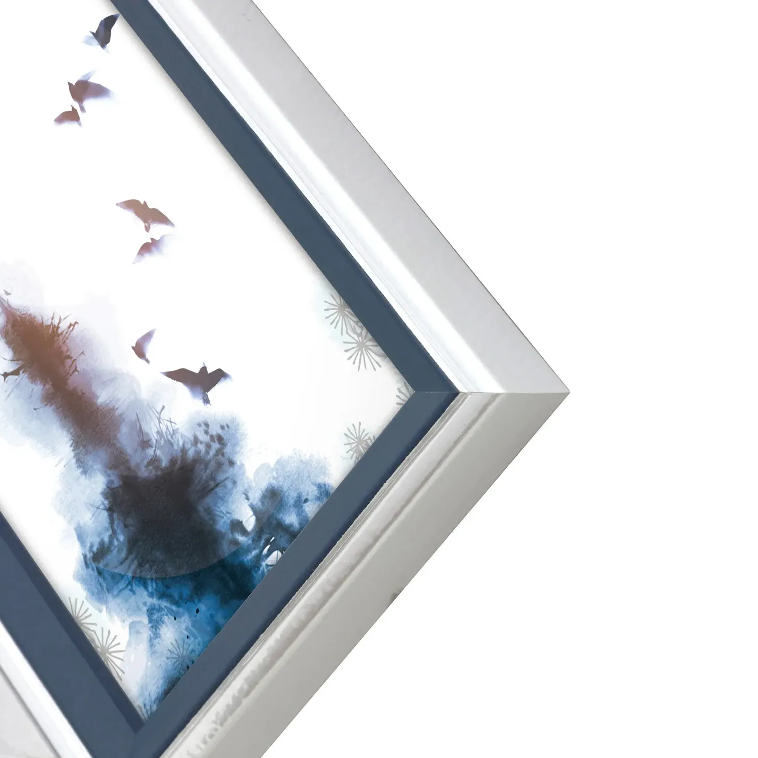 Southwold 6 Aperture Photo Frame - Blue and White, Marble