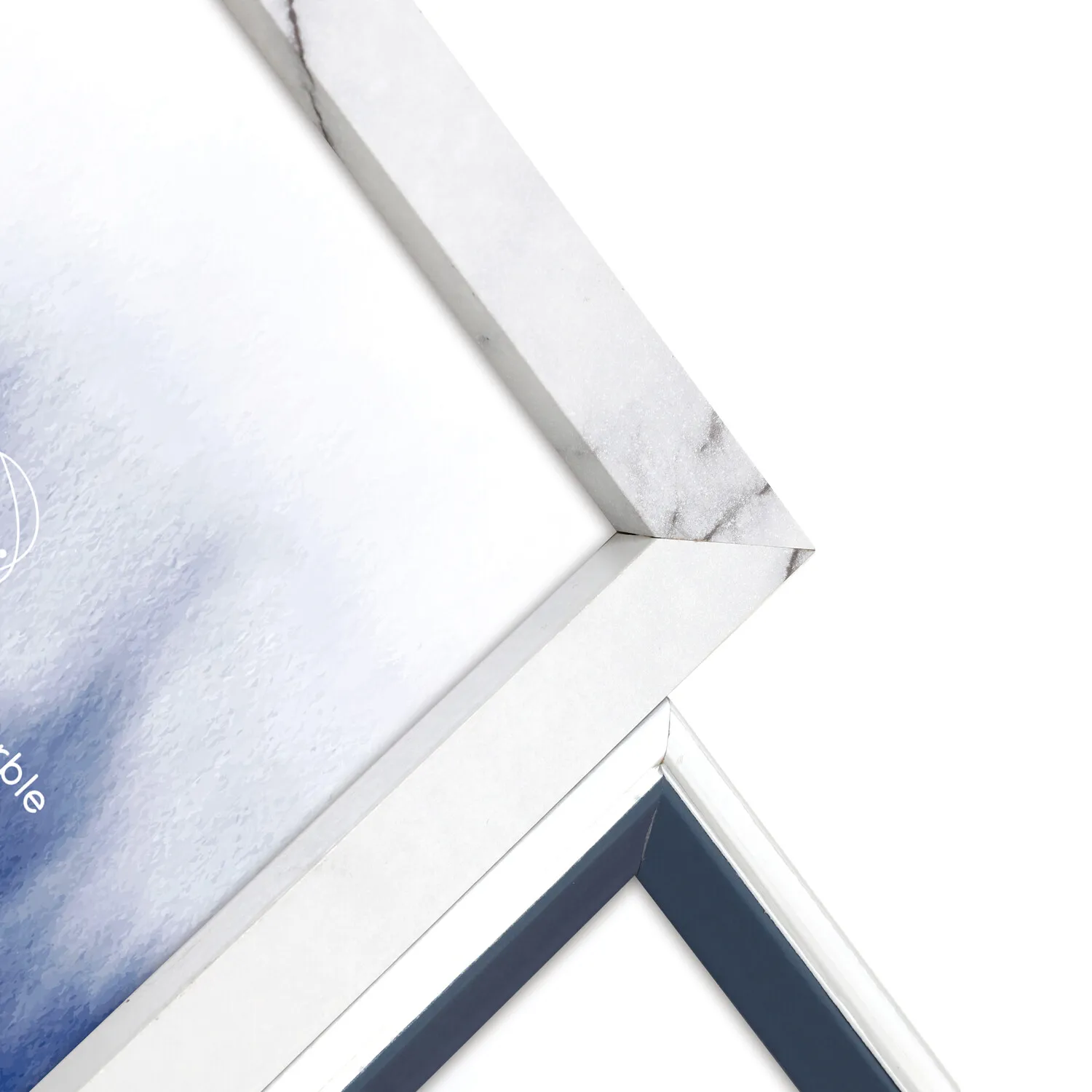 Southwold 6 Aperture Photo Frame - Blue and White, Marble