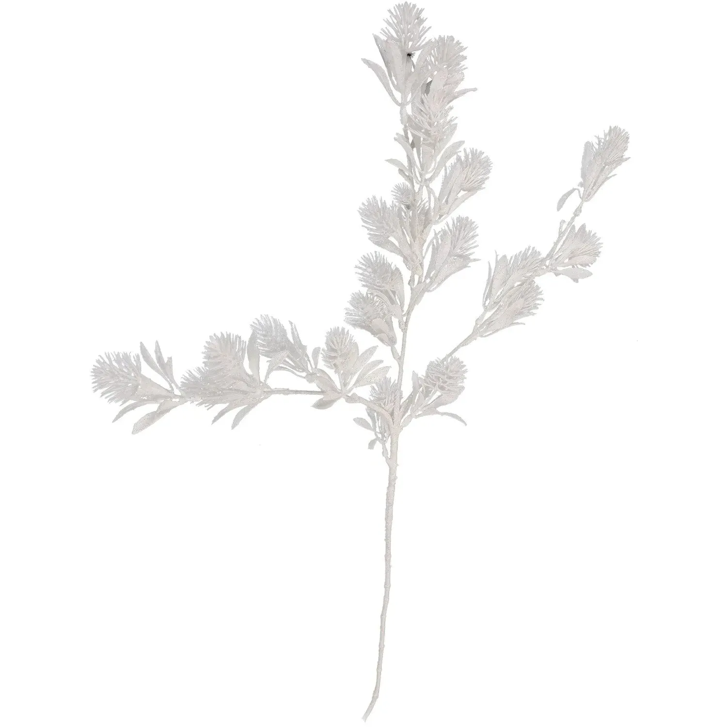 Sparkle Pom Pom Single Stem Artificial Flower - White