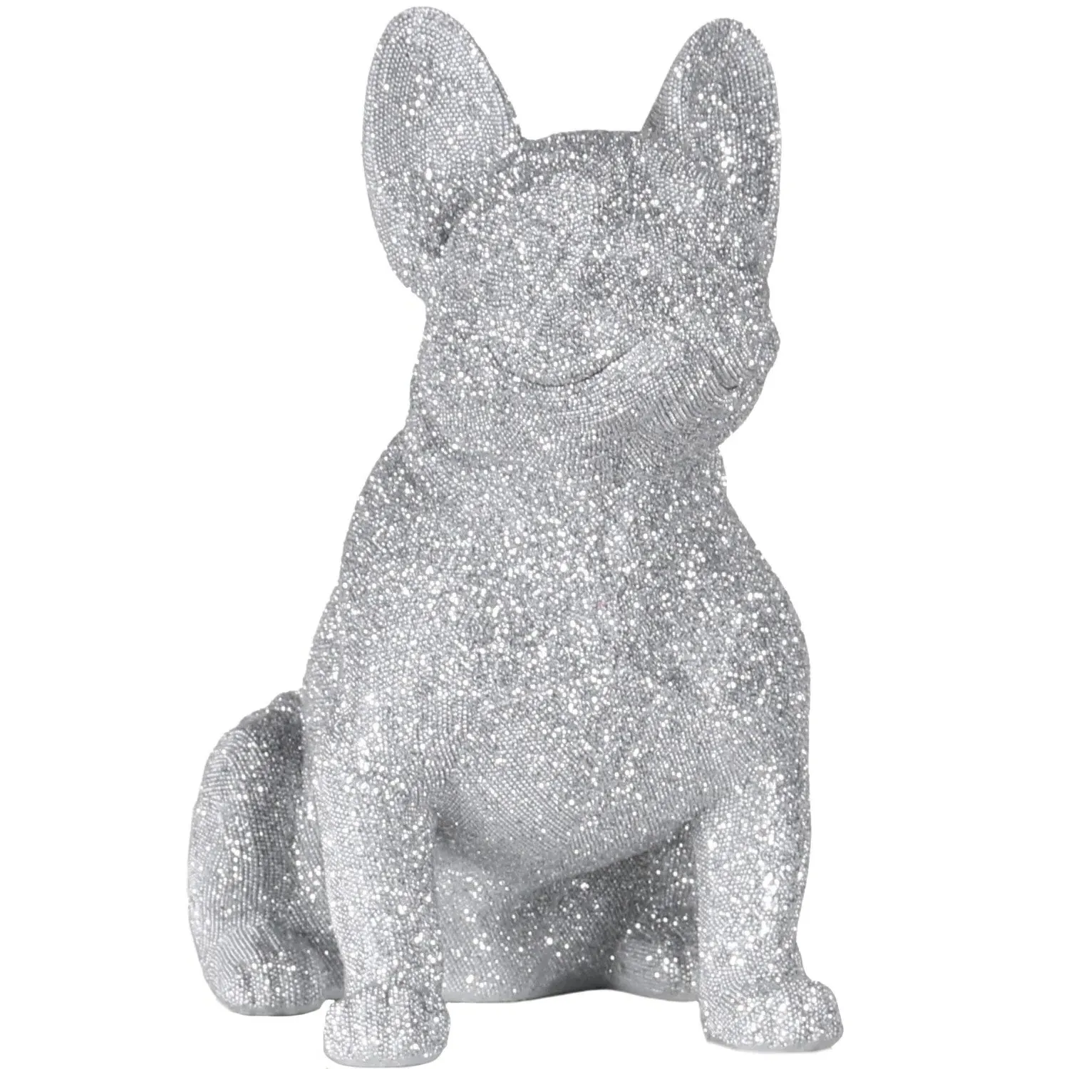 Sparkly Bulldog Ornament - Silver image
