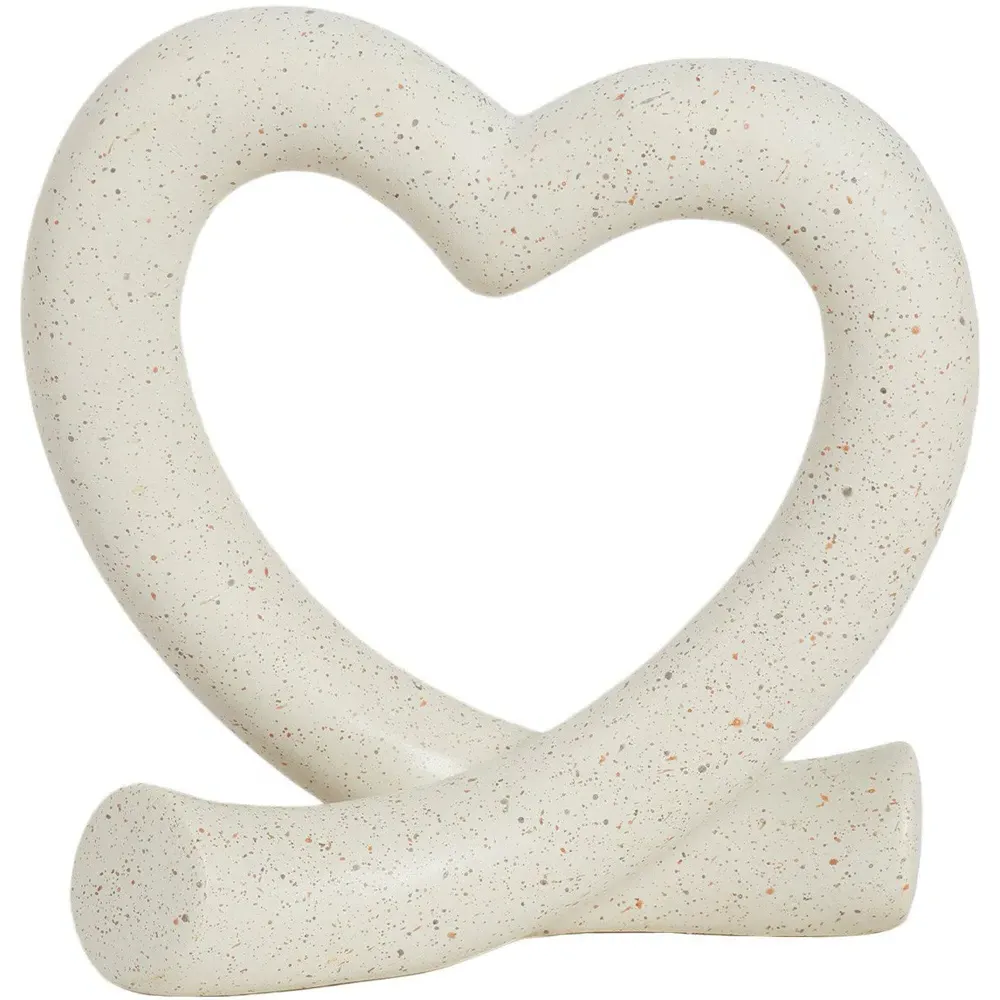 Speckle Heart Ornament - White