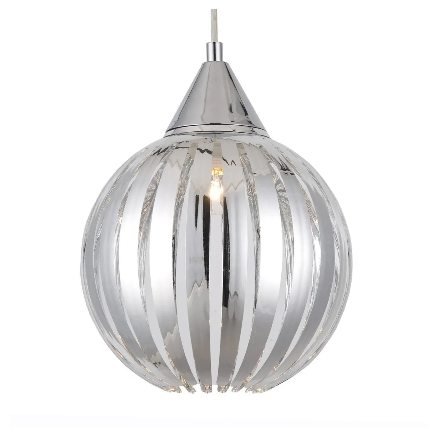 Spherical Pendant Light - Silver, Chrome Acrylic