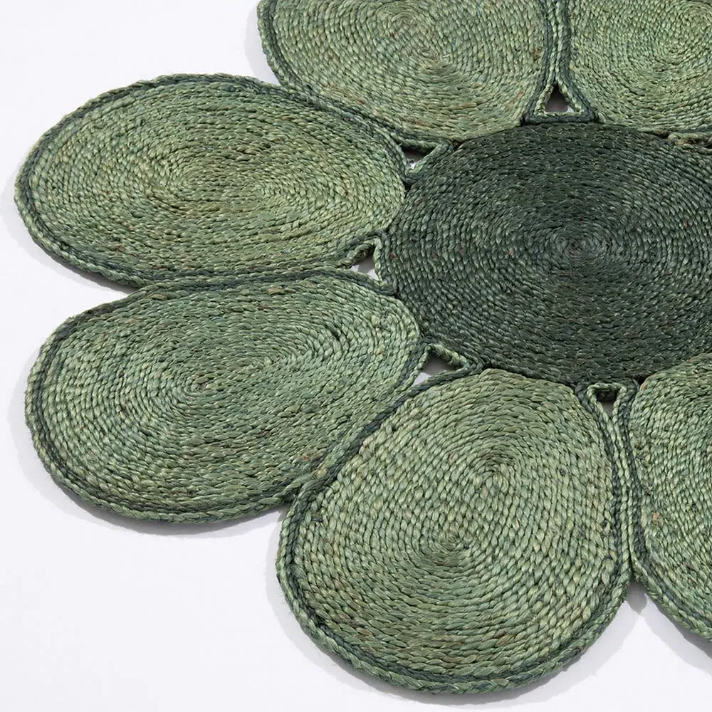 Spinningfields Square Jute Rug - Green