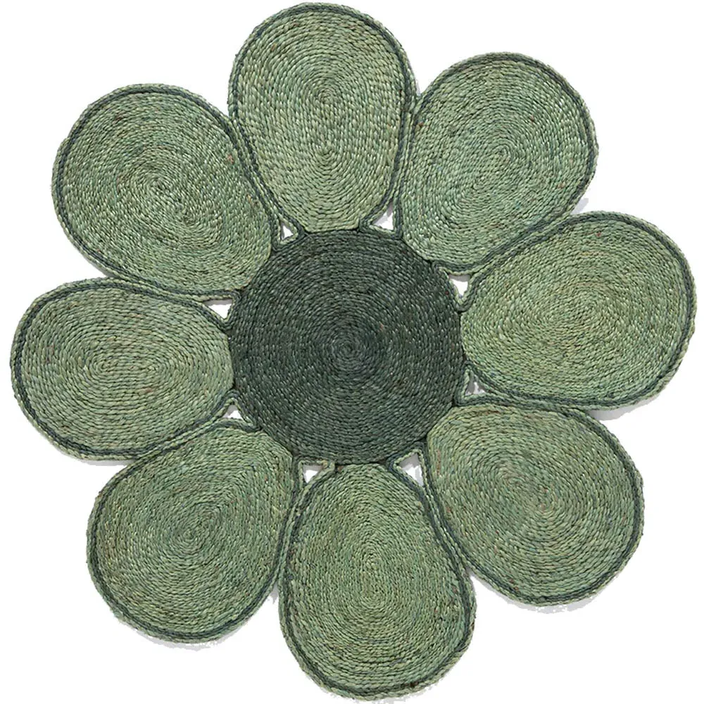 Spinningfields Square Jute Rug - Green