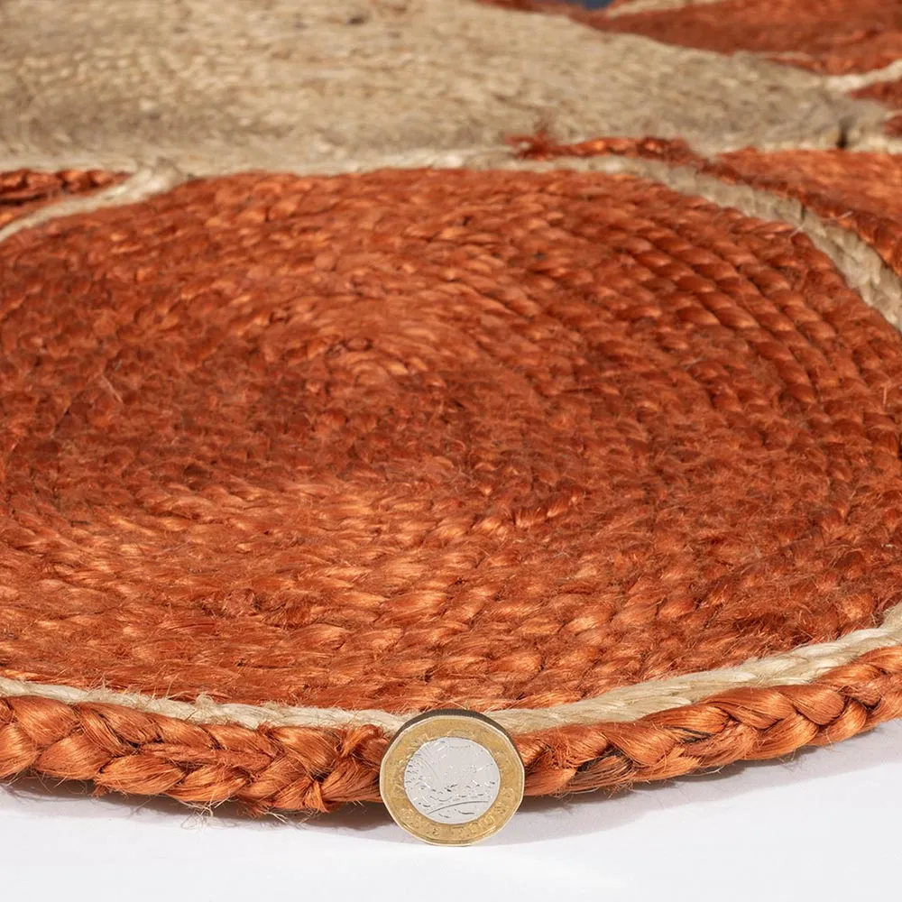 Spinningfields Square Jute Rug - Orange