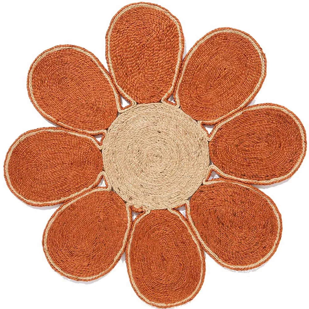 Spinningfields Square Jute Rug - Orange image