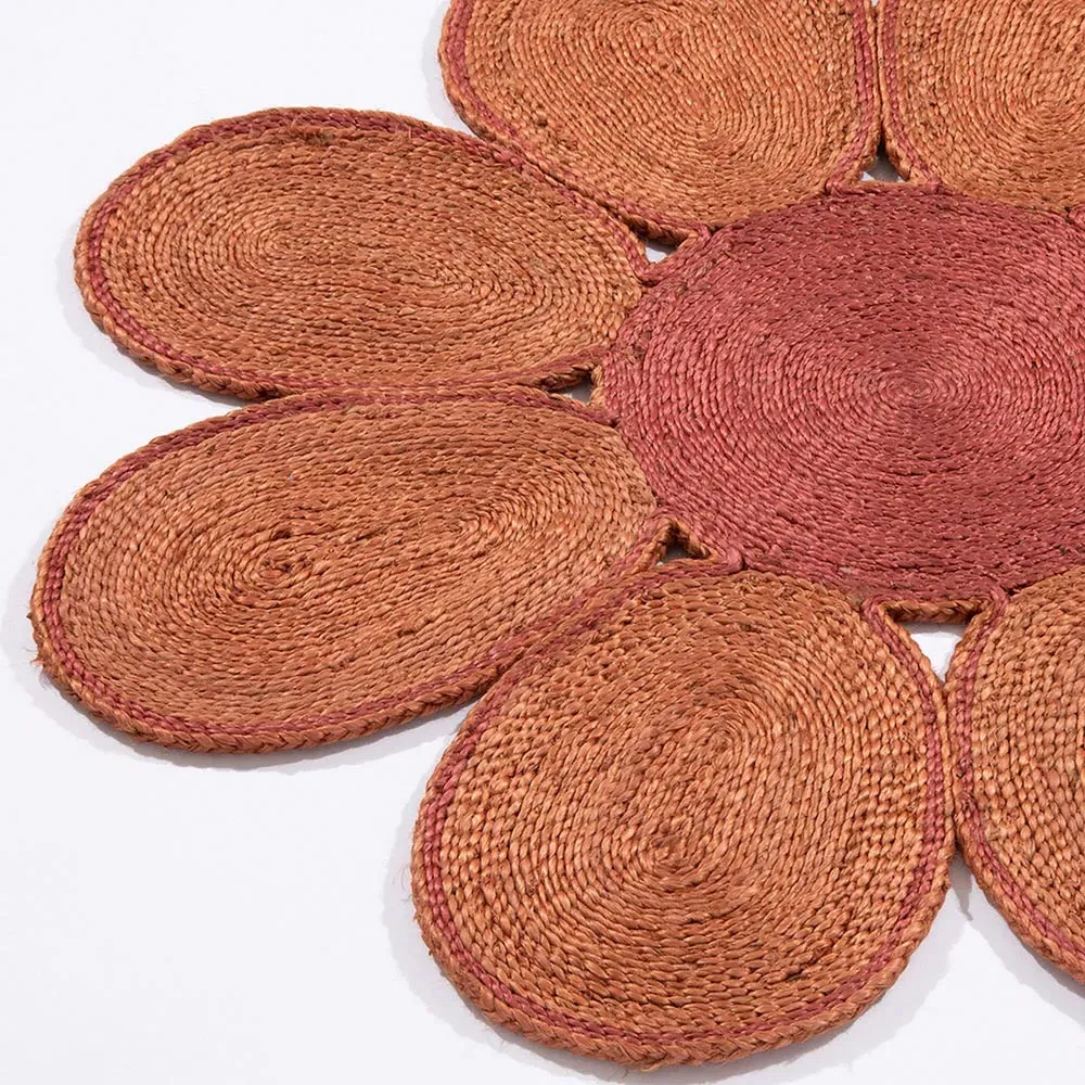 Spinningfields Square Jute Rug - Pink