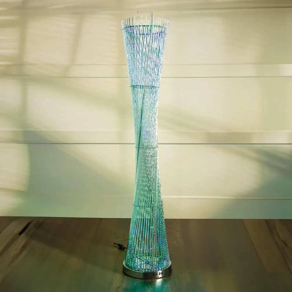 Spiral 120 LED Colour Changing Floor Lamp - Silver