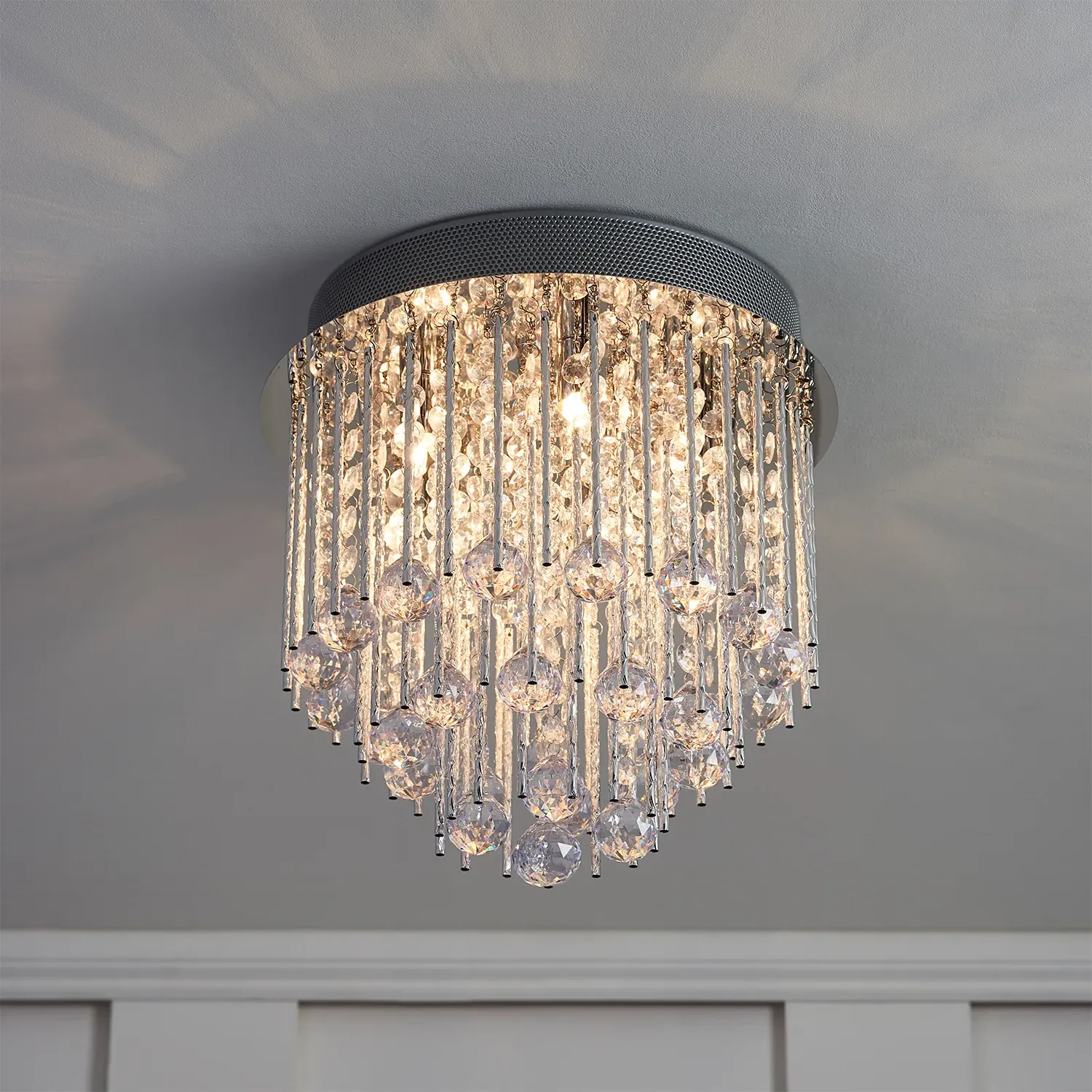 Spiral 5 Light Chandelier - Silver